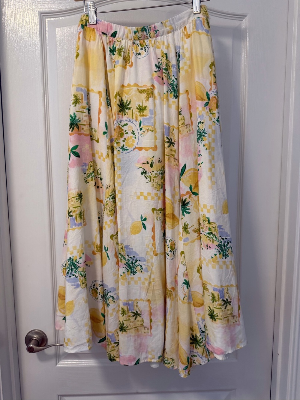 Kaleigh Paradise Print Gathered Midi Skirt, small - Picture 2 of 4